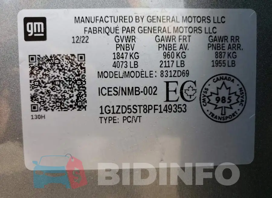 1G1ZD5ST8PF149353 Photo# 13