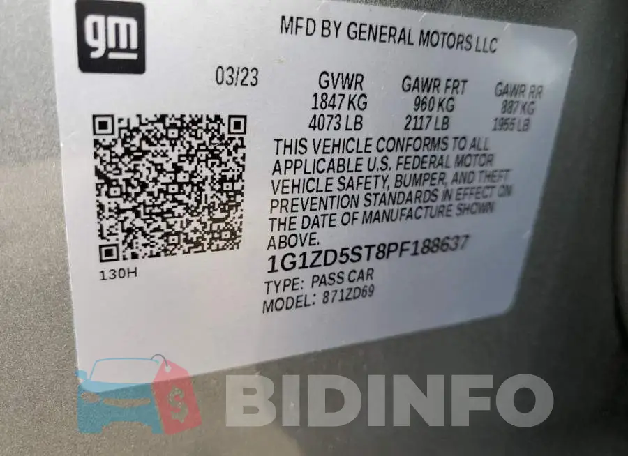 1G1ZD5ST8PF188637 Photo# 13