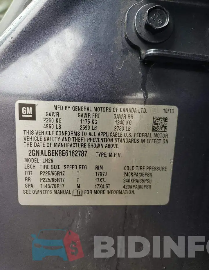 2GNALBEK8E6162787 Photo# 13