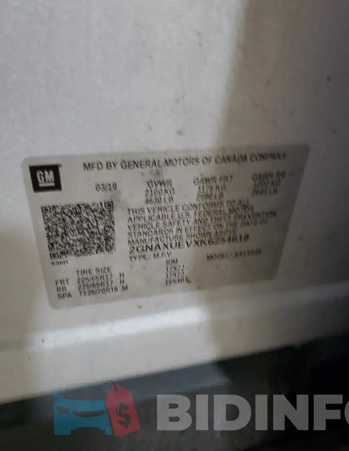 2GNAXUEVXK6254618 Photo# 14