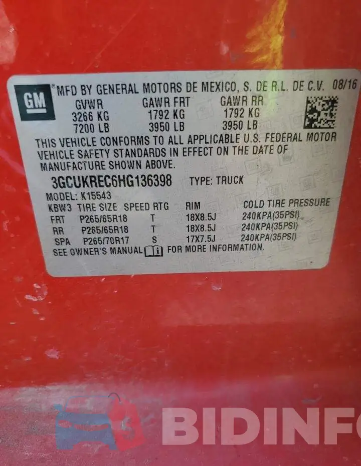 3GCUKREC6HG136398 Photo# 12