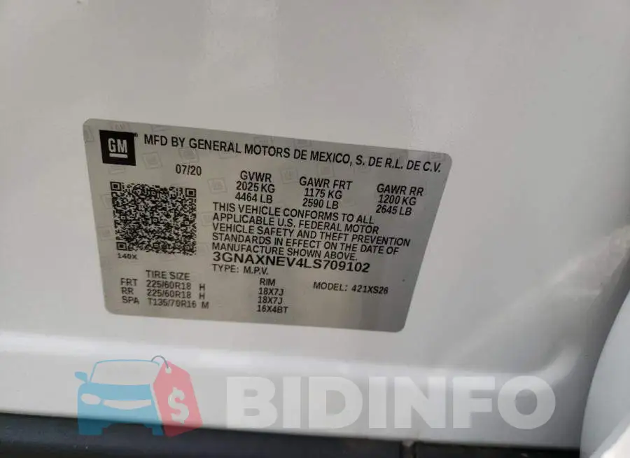 3GNAXNEV4LS709102 Photo# 13