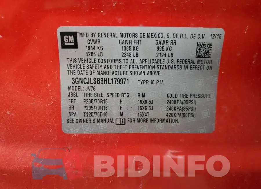 3GNCJLSB8HL179971 Photo# 13
