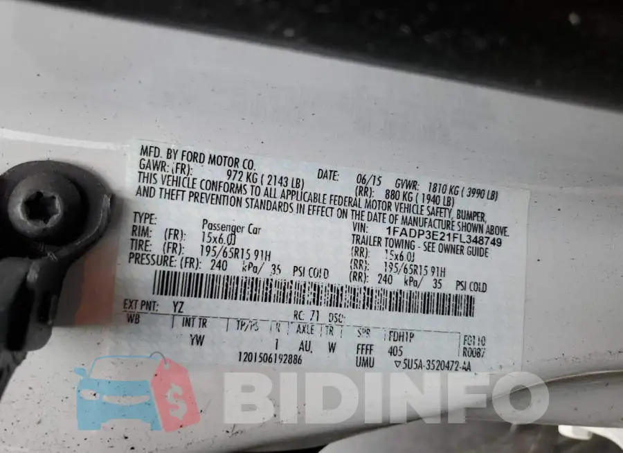 1FADP3E21FL348749 Photo# 12