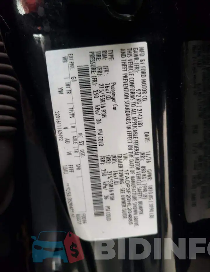 1FADP3F20HL204885 Photo# 12