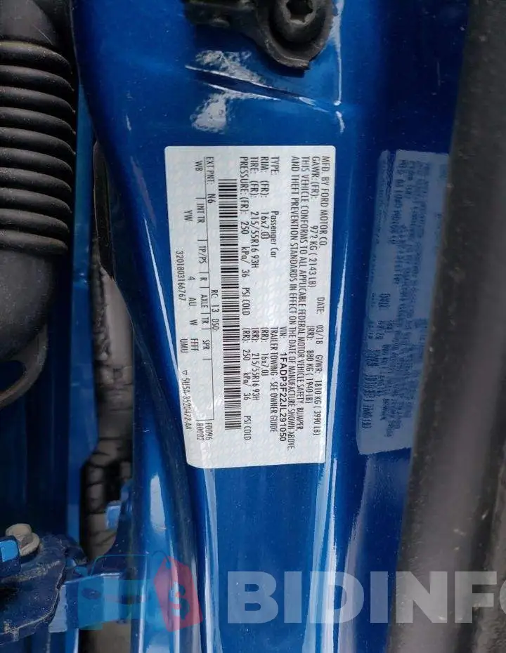 1FADP3F22JL291050 Photo# 12