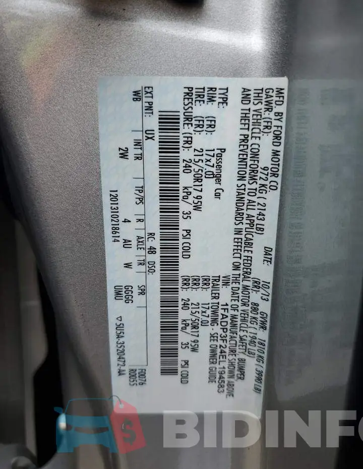 1FADP3F24EL194583 Photo# 12