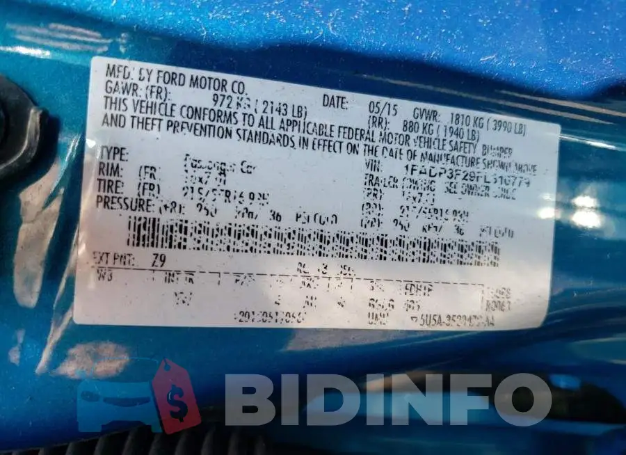 1FADP3F29FL310779 Photo# 13