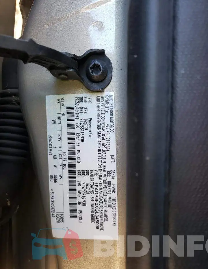 1FADP3F2XGL345008 Photo# 12