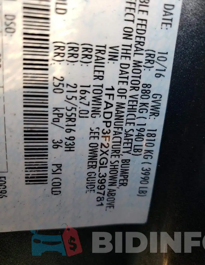 1FADP3F2XGL399781 Photo# 12