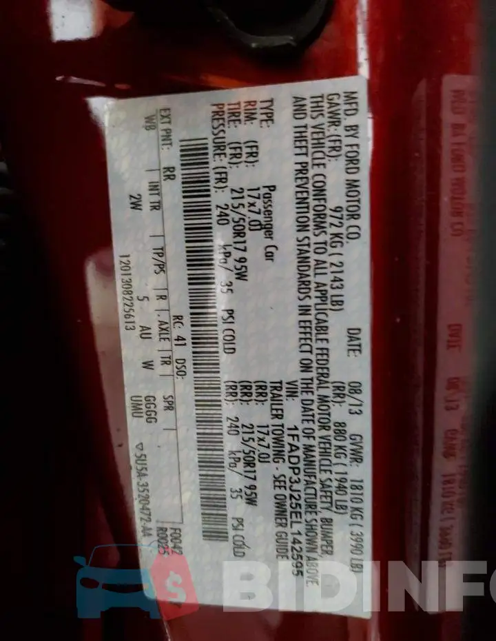 1FADP3J25EL142595 Photo# 12