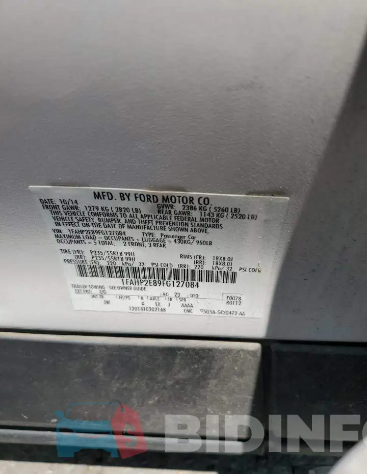 1FAHP2E89FG127084 Photo# 13