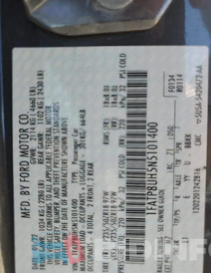 1FATP8UH5N5101400 Photo# 13