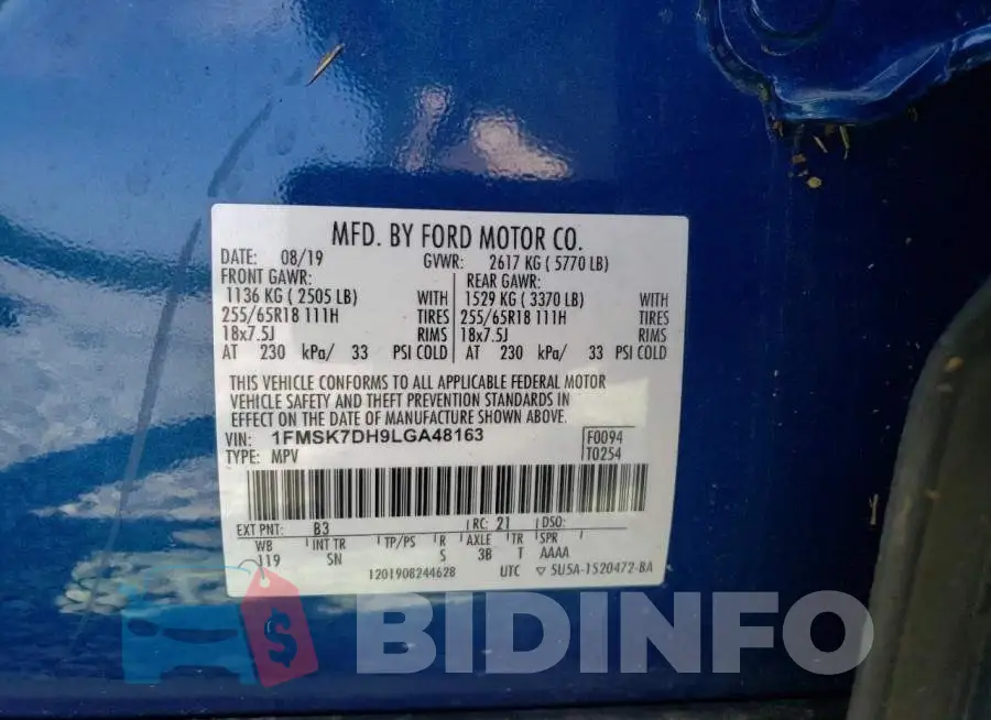 1FMSK7DH9LGA48163 Photo# 13