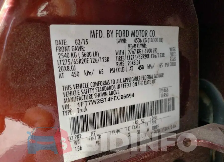 1FT7W2BT4FEC96894 Photo# 13
