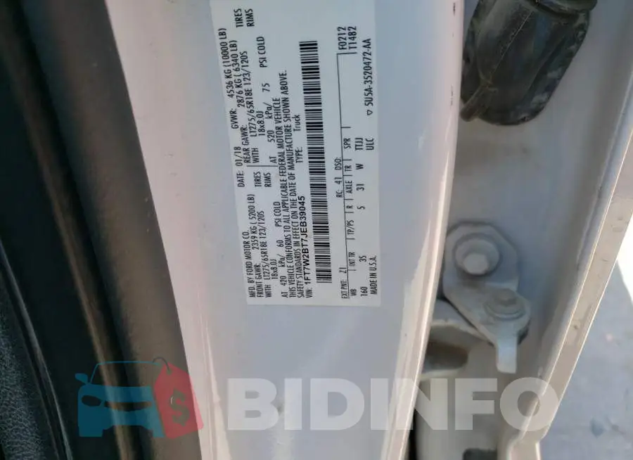 1FT7W2BT7JEB39045 Photo# 12