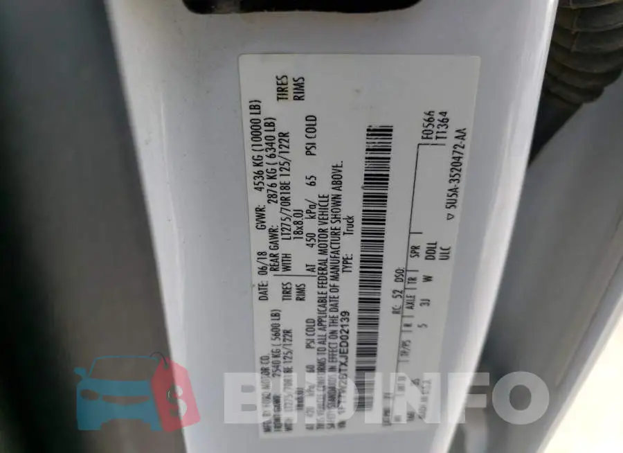 1FT7W2BTXJED02139 Photo# 12