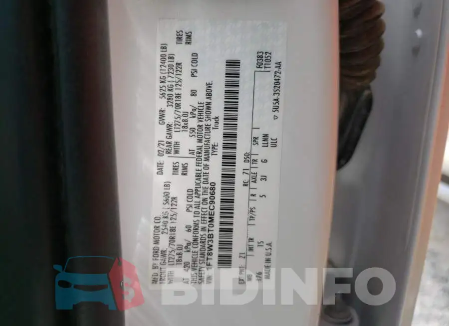 1FT8W3BT0MEC90680 Photo# 12