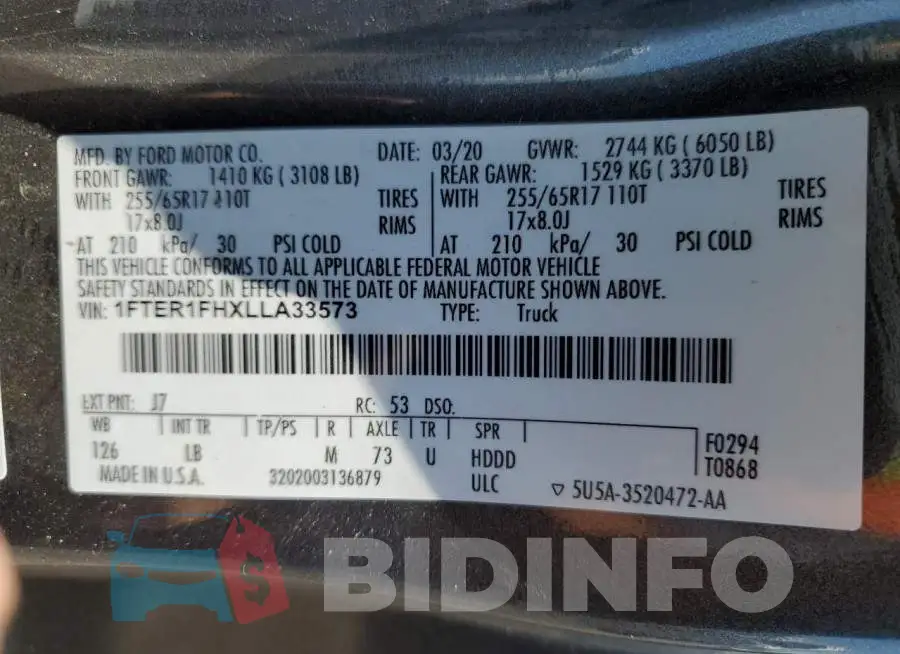 1FTER1FHXLLA33573 Photo# 12