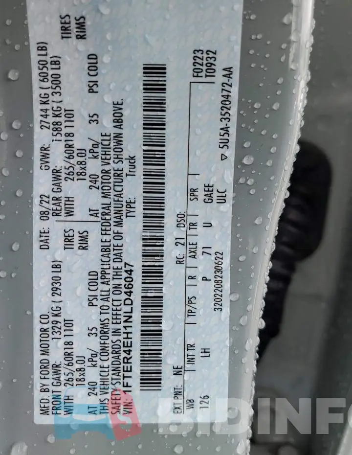 1FTER4EH1NLD46047 Photo# 12