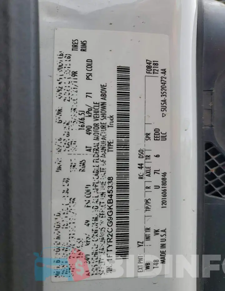 1FTYR2CG9GKB45338 Photo# 12