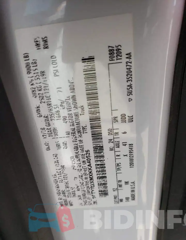 1FTYR2XMXKKA40526 Photo# 12