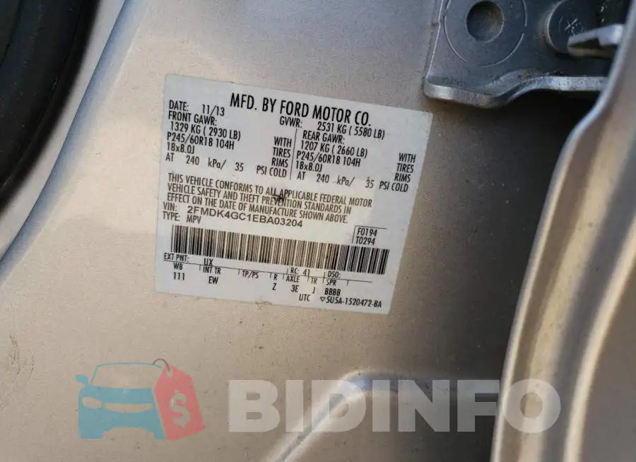 2FMDK4GC1EBA03204 Photo# 12