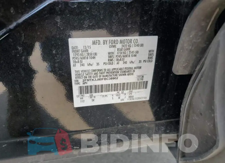 2FMTK3J80FBC38902 Photo# 13
