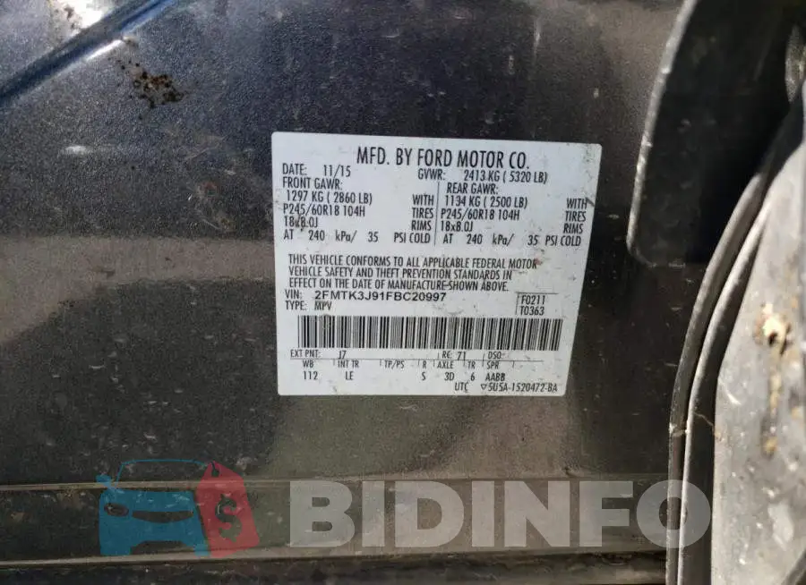 2FMTK3J91FBC20997 Photo# 12