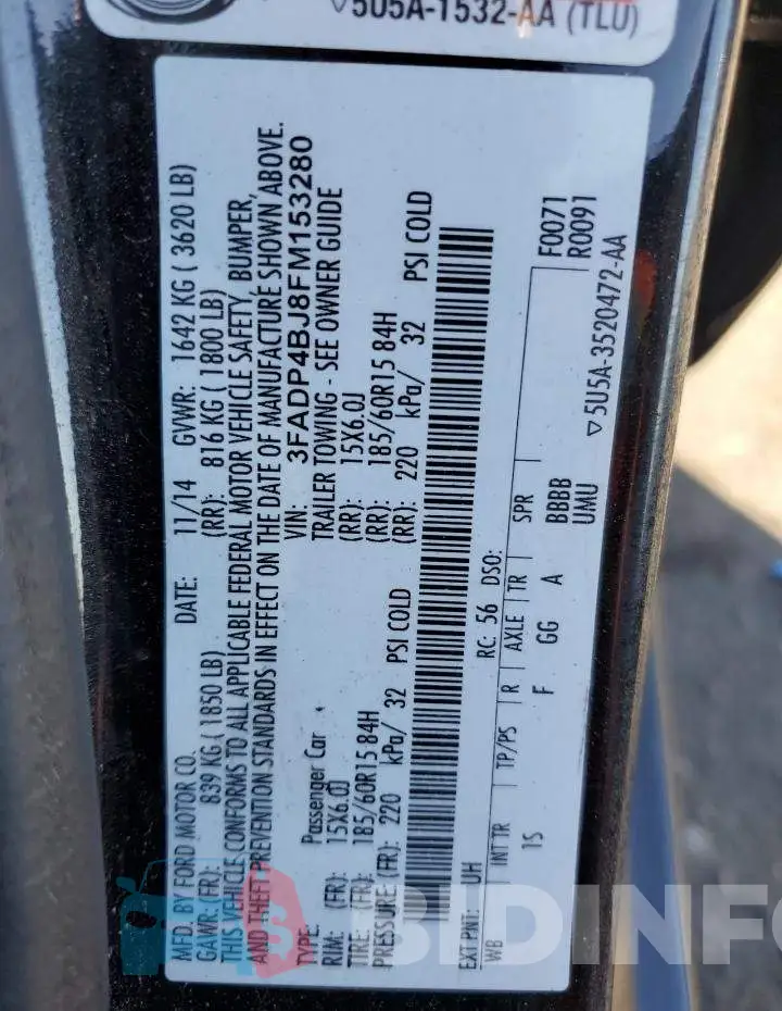 3FADP4BJ8FM153280 Photo# 10