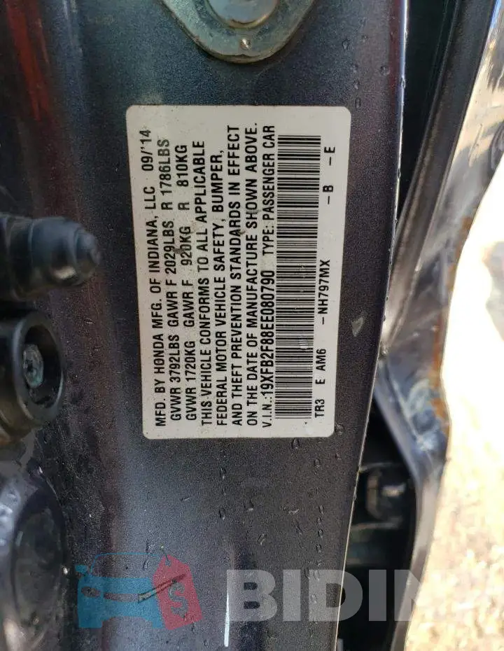 19XFB2F88EE080790 Photo# 13