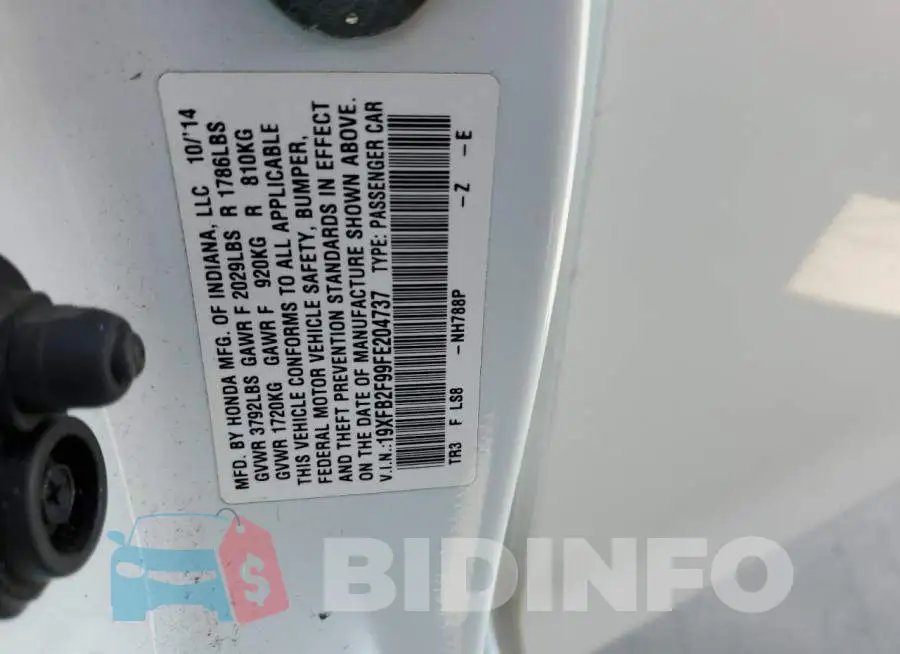 19XFB2F99FE204737 Photo# 13