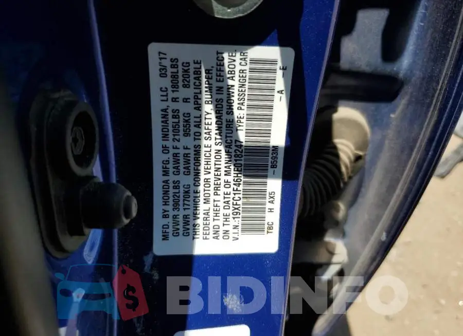 19XFC1F46HE018247 Photo# 12