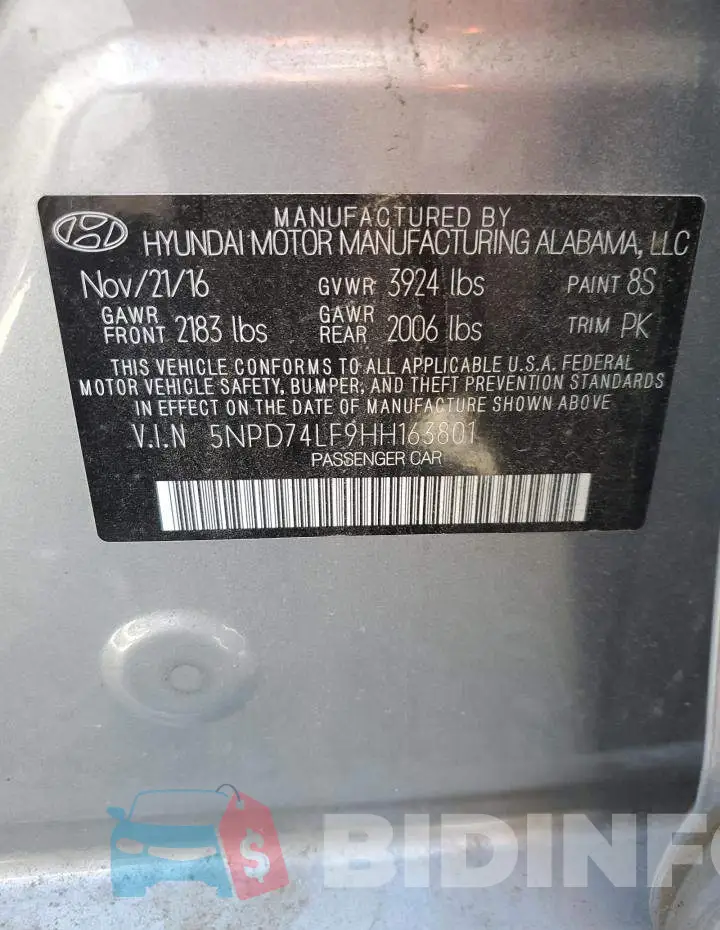 5NPD74LF9HH163801 Photo# 12