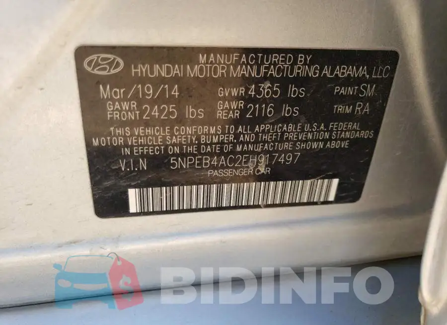 5NPEB4AC2EH917497 Photo# 12