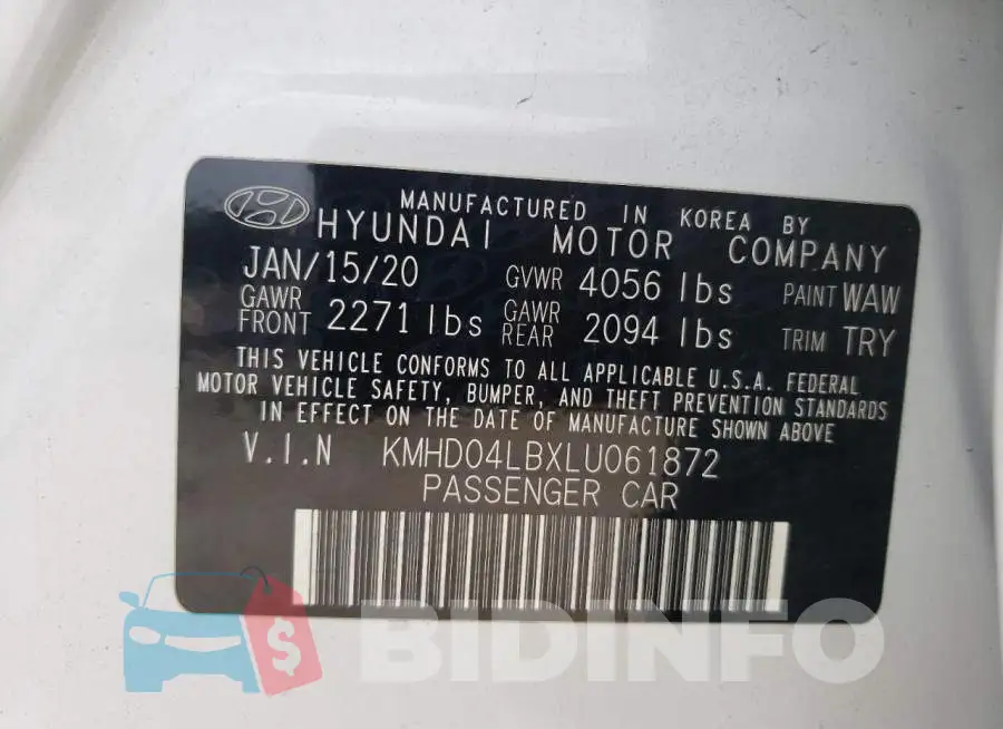 KMHD04LBXLU061872 Photo# 13