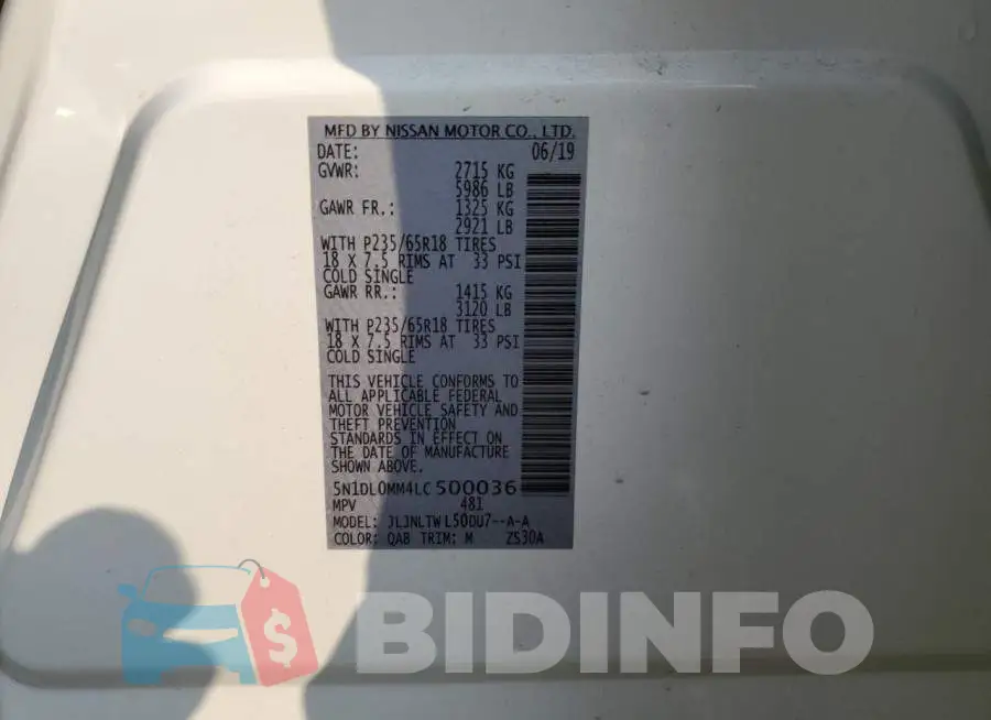5N1DL0MM4LC500036 Photo# 14