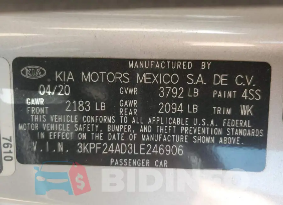 3KPF24AD3LE246906 Photo# 12