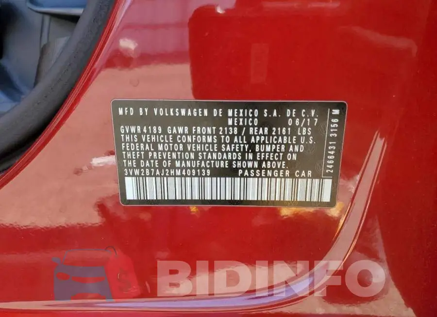3VW2B7AJ2HM409139 Photo# 12