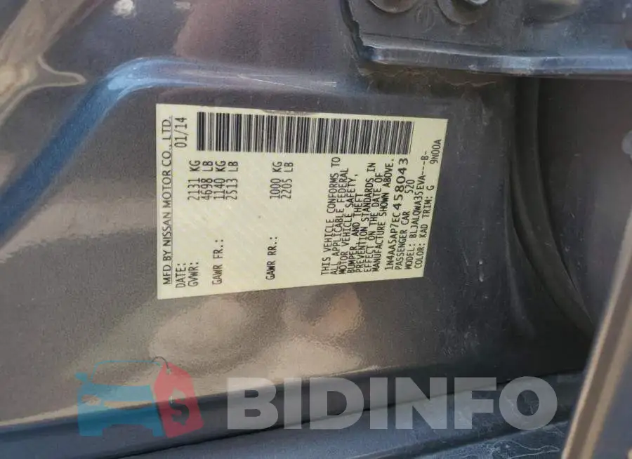 1N4AA5AP7EC458043 Photo# 12