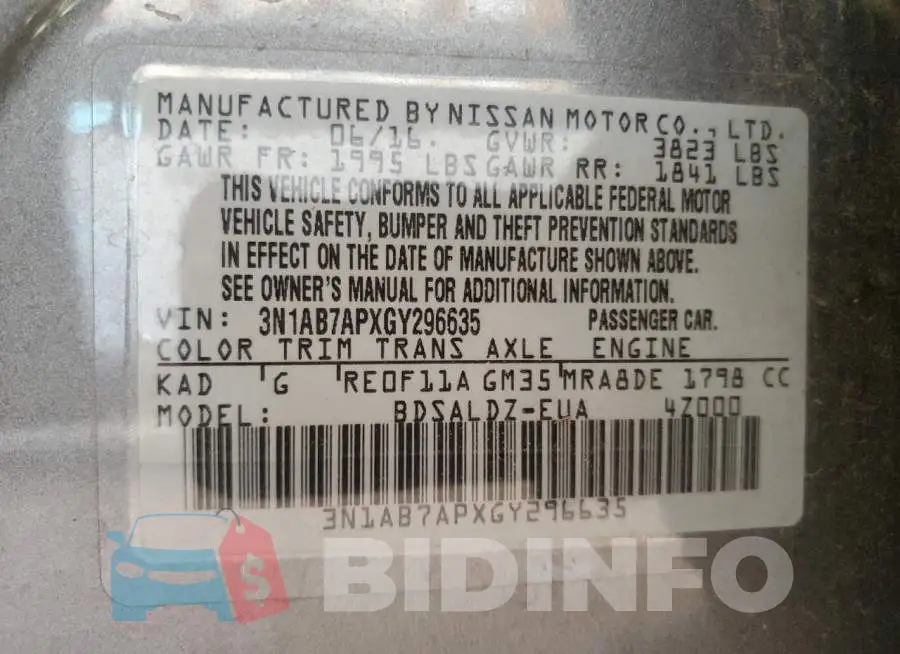 3N1AB7APXGY296635 Photo# 12