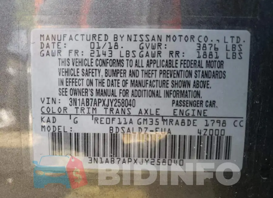 3N1AB7APXJY258040 Photo# 13