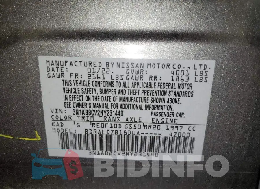 3N1AB8CV2NY231440 Photo# 12