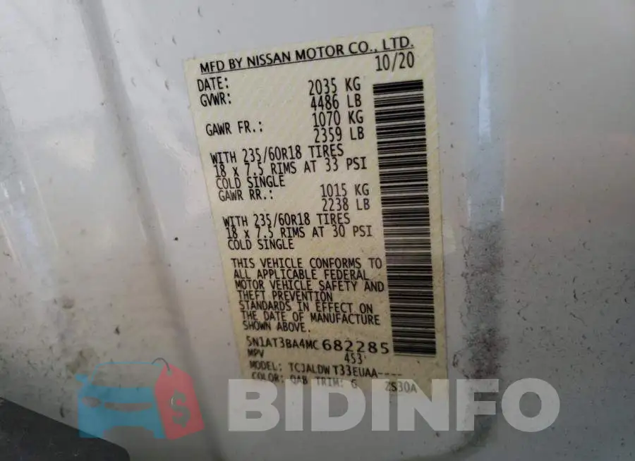 5N1AT3BA4MC682285 Photo# 13