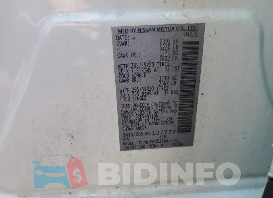 5N1AZ2DS3MC127777 Photo# 13