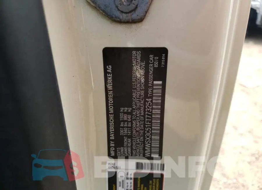 WMWSX3C51FT773254 Photo# 12