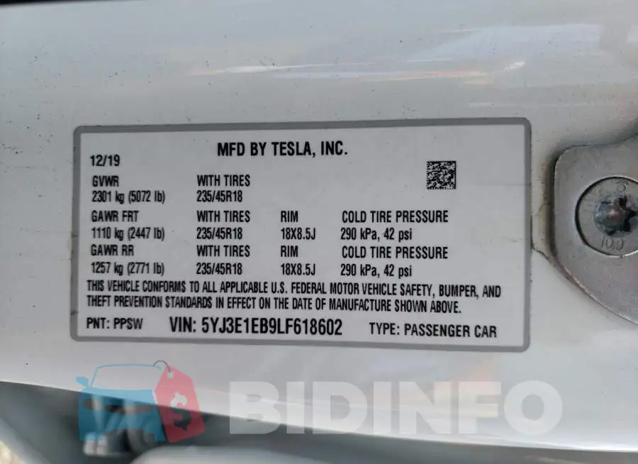 5YJ3E1EB9LF618602 Photo# 12
