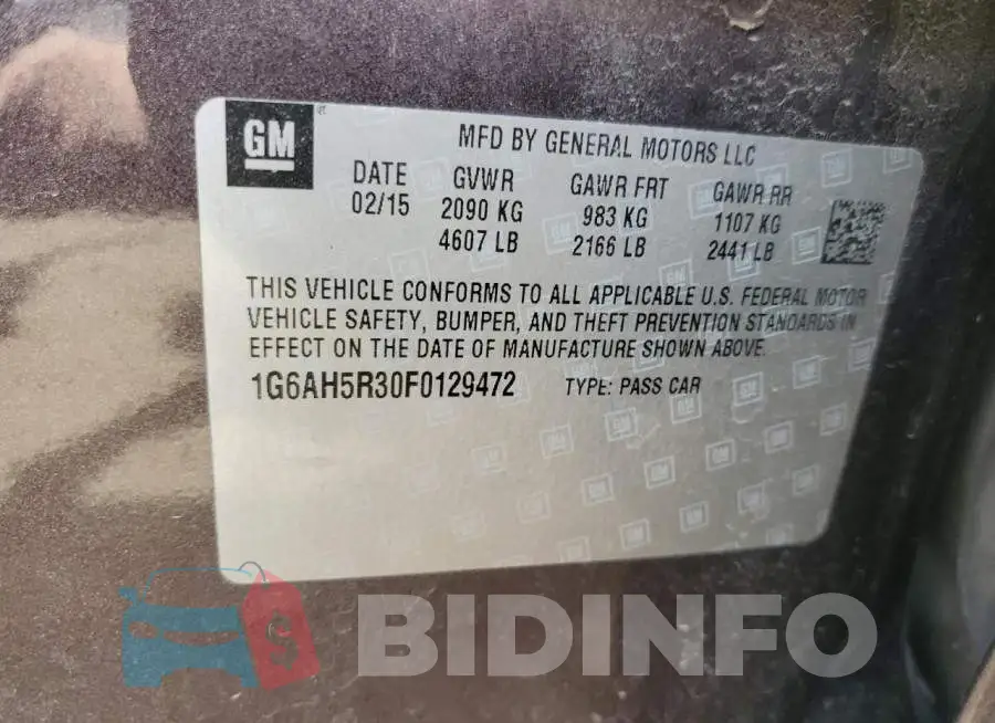 1G6AH5R30F0129472 Photo# 12