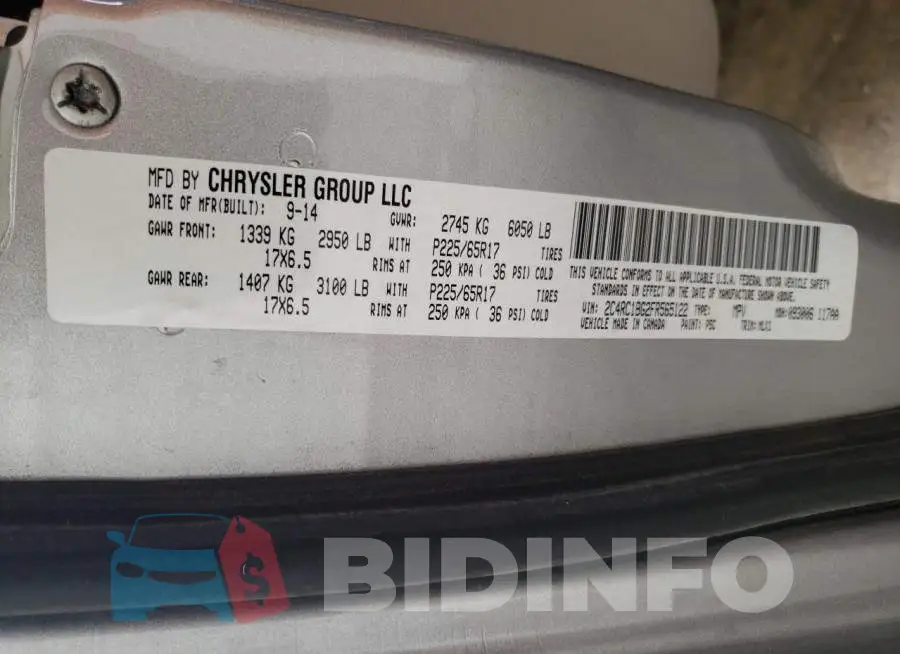 2C4RC1BG2FR565122 Photo# 13