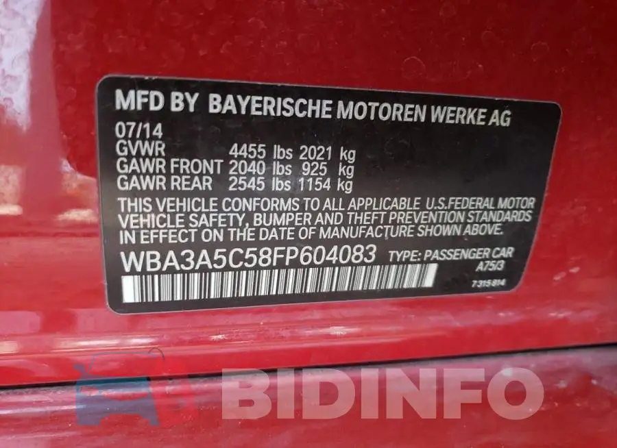 WBA3A5C58FP604083 Photo# 12